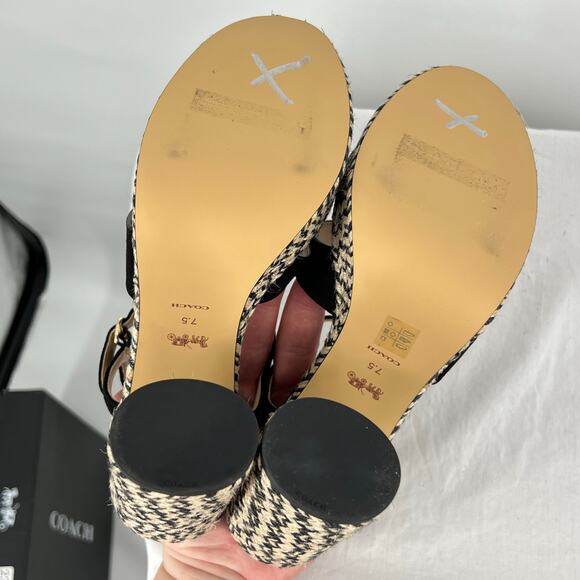 NWT NIB Womens black tan Talina Suede Espadrille Platform High Heel Sandal C2314 - Picture 9 of 11